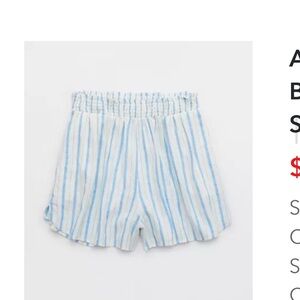 Aerie Pool to Party High Waisted Linen Blend Shorts